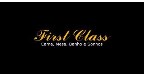 first class cama mesa e banho Logo